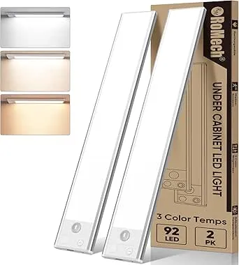 RoMech Rechargeable Motion Sensor Under Cabinet Lights: 1-Pack 15.7"