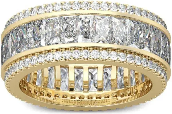 Jeulia Radiant Cut Moissanite Band in Yellow Gold