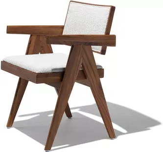 Industry West Compass Cane Armchair - White Boucle