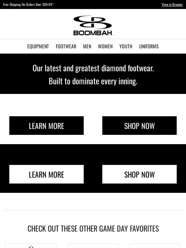 Boombah - Still Dominating: Our Latest and Greatest Diamond Footwear!