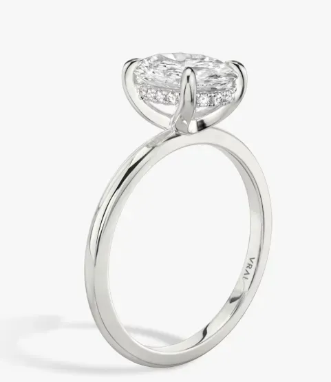 The Classic Hidden Halo Oval Engagement Ring
