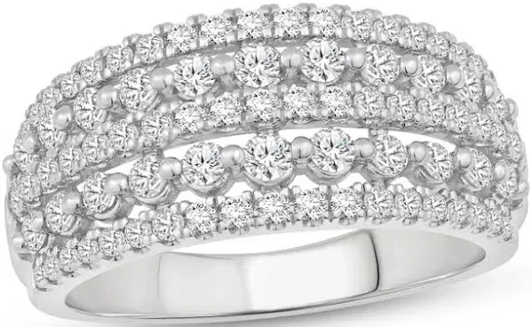 1 Ct tw Diamond Five- Row Anniversary Ring in 10K White Gold