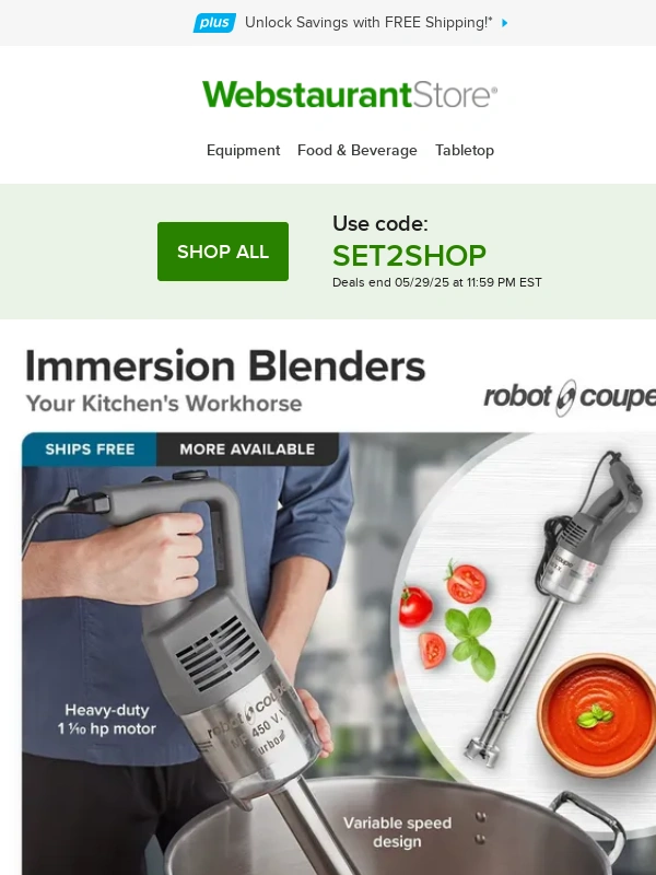 WebstaurantStore - Get set for savings week