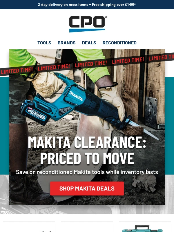 CPO Outlets - Makita Clearance ?️ Up to 50% vs New