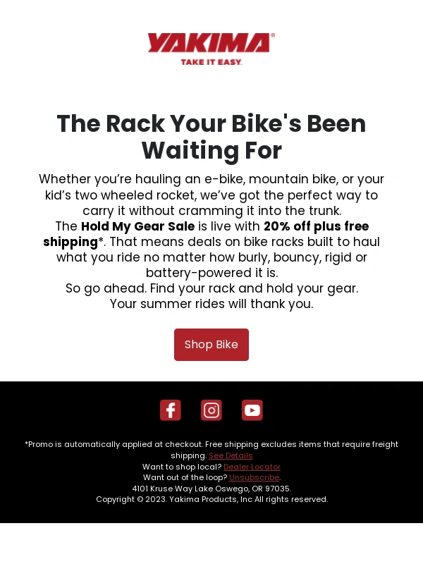 Yakima - Your bike deserves better than your backseat
