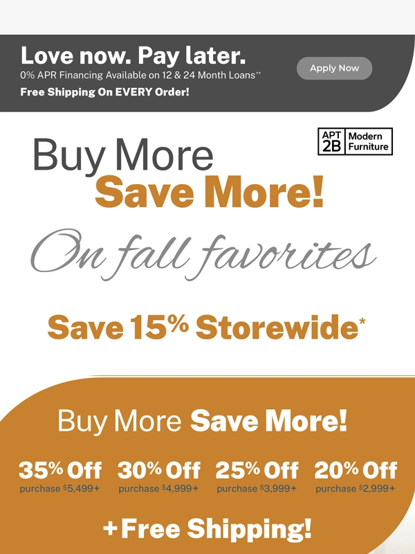 Apt2B - Make Your Space Fall-Ready! Up to 35% Off Everything You Need!
