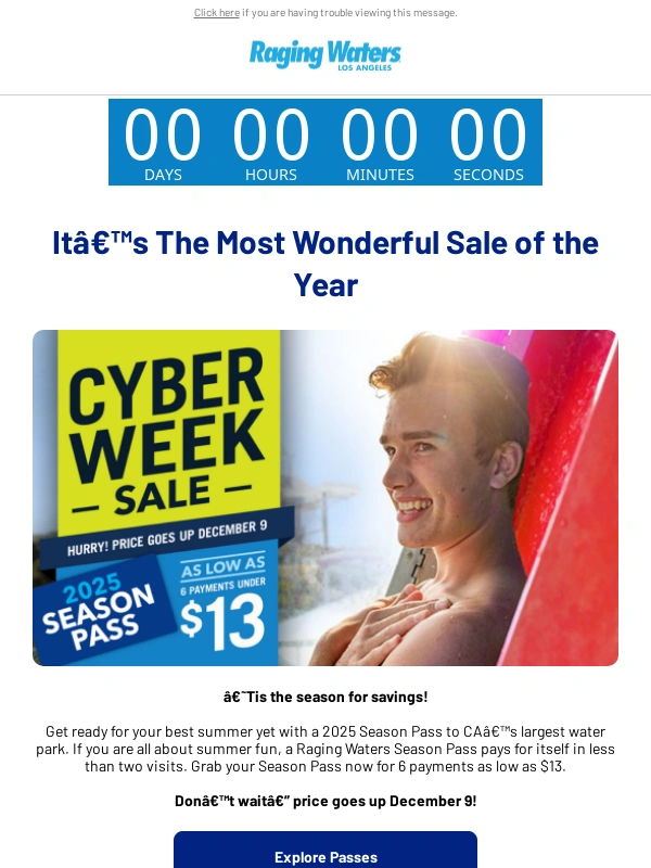 Raging Waters - ⏰Final Hours: Cyber Monday