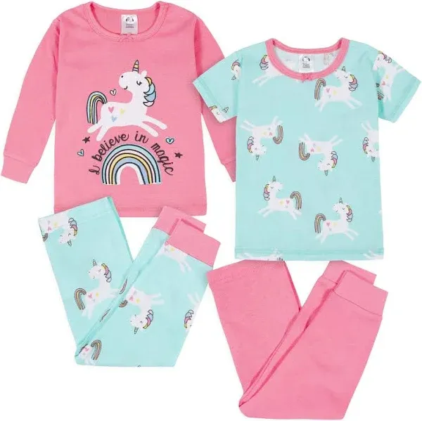 Gerber Toddler Snug Fit Cotton Pajamas 4-Piece Set
