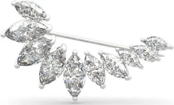 Jeulia Sterling Silver Marquise Cut Brooch