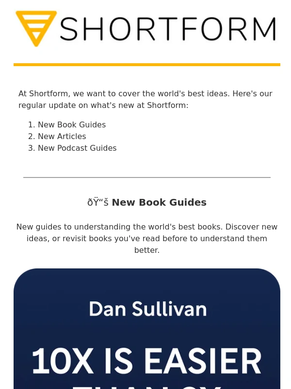 Shortform - ? Read guides to: If You Tell,10x Is Easier Than 2x,Meditations for Mortals