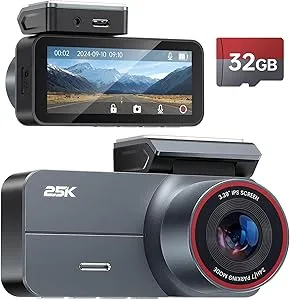 Dash Cam 2.5K QHD, 3.39" IPS Dash Camera for Cars with 32GB Card, 160°Wide Angle, G-Sensor, Night Vision $29 via Amazon