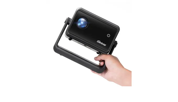 [Electric Focus] Mini Projector with WiFi and Bluetooth,1080P Portable Projector, iSinbox Outdoor Movie Projector for Bedroom/ Phone/ Laptop 200″ Screen 15000LM Ceiling Projector Adjustable