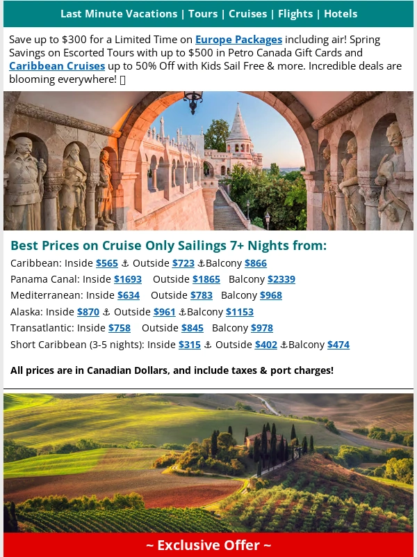 Tripcentral - 7-Nt Med cruises ? Balcony from $968!
