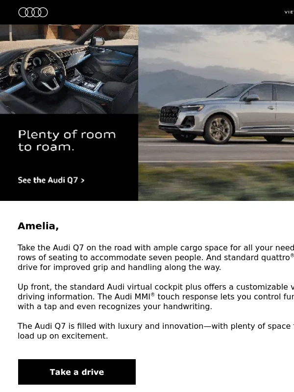 Audi - In the Audi Q7,there's a place for everyone