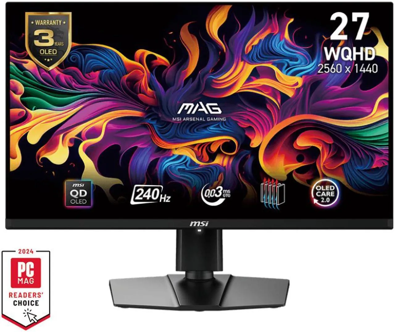 MSI 27" 240 Hz OLED QHD Gaming Monitor MAG 271QPX QD-OLED E2