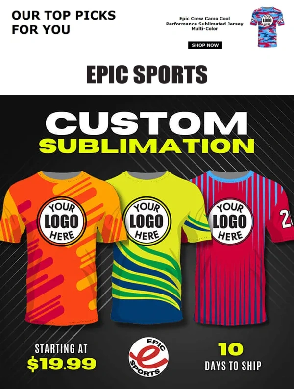 Epic Sports - Outfit your team in EPIC Custom Sublimated Uniforms!