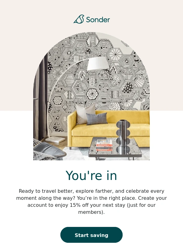 Sonder - Thanks for signing up