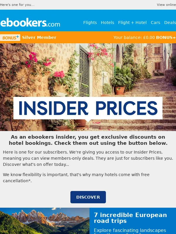 ebookers - You've got access to Insider Prices!