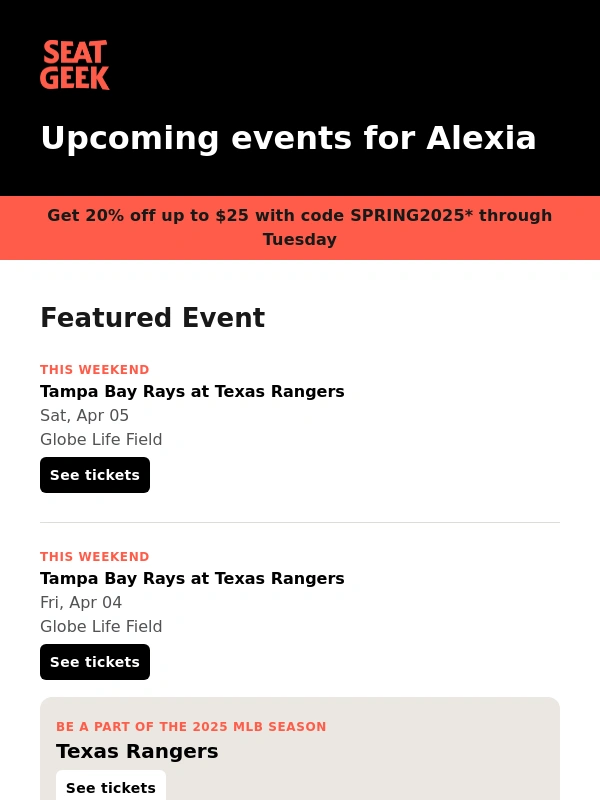 SeatGeek - Tampa Bay Rays at Texas Rangers/Tampa Bay Rays at Texas Rangers/PBR Kid Rock's Rock N Rodeo