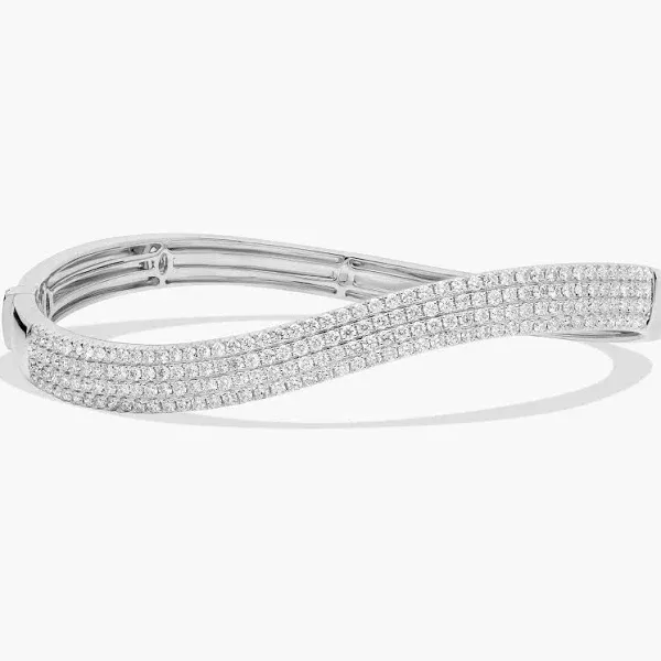 Blue Nile 2 1/8 ct. tw. Diamond Wave Bangle Bracelet in 14K White Gold
