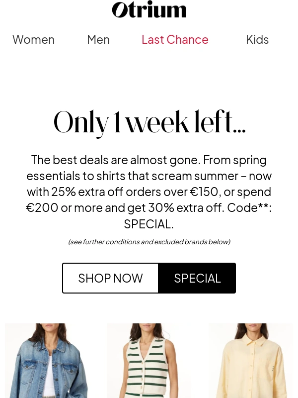 Otrium - Last week for our Mid Season Sale! ? Up to 85% off