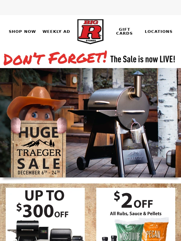 Big R - ?Last Chance to Score Traeger Grills at Holiday Prices