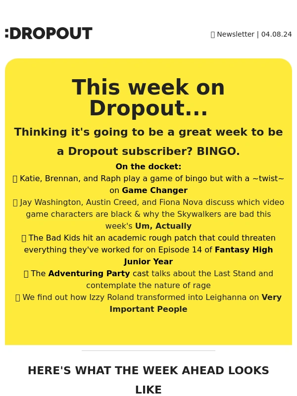 dropout-tv - ⏰ TONIGHT ON GAME CHANGER! ? Katie,Brennan,and Raph play a game of bingo BUT with a twist ??