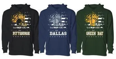 Star-Spangled Football Pullover Hoodie (Various Teams) - SM-2XL