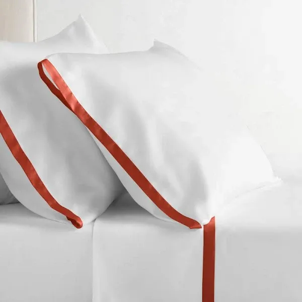 Williams Sonoma Chambers Italian Border Sateen Sheet Set