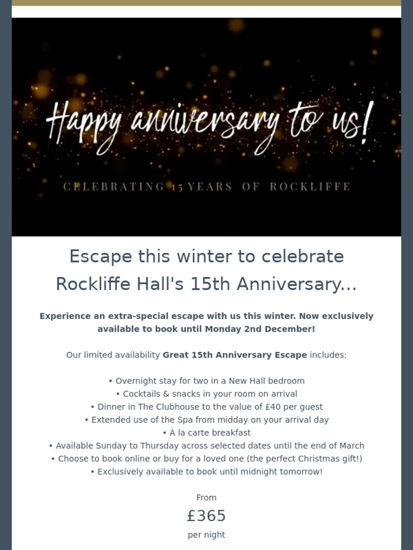 Rockliffe Hall - Now extended! Don't miss our 15th Anniversary escape ?