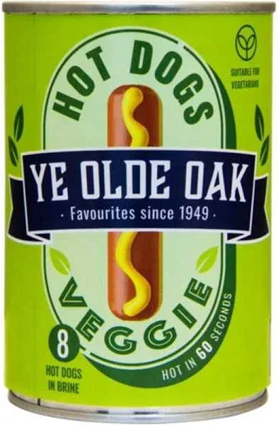 Ye Olde Oak Veggie Hot Dog in Brine 400g