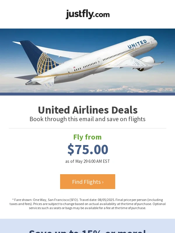 justfly - ✈ United Airlines from $75.00