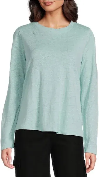 Eileen Fisher Women's Organic Linen Jersey Long-Sleeve Tee