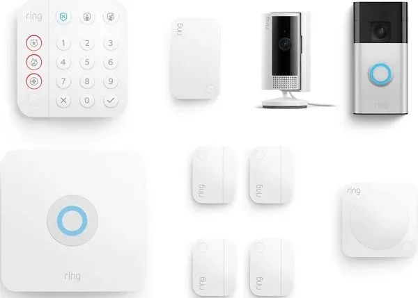 Ring Battery Doorbell, Indoor Cam, and Alarm Security Kit