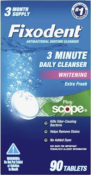 Fixodent Plus Scope Daily Denture Cleaner Tablets