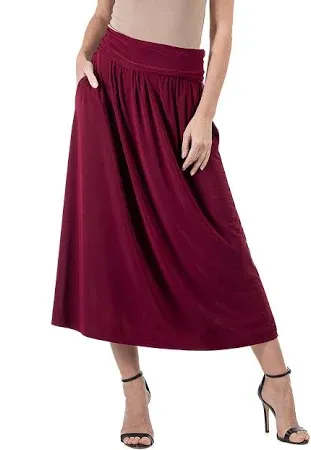 24seven Comfort Apparel Women's Foldover Maxi Skirt