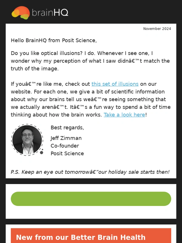 BrainHQ - Brain Fitness News: November 2024