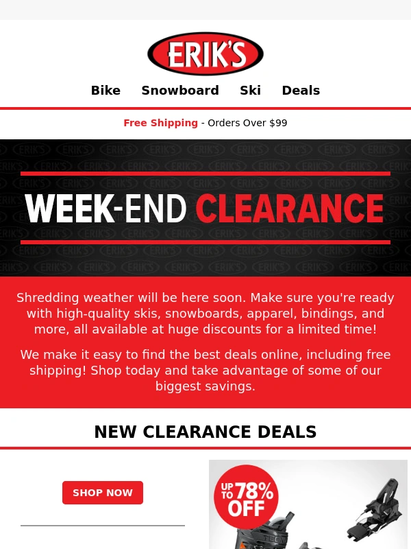 Erik's Bike Shop - Weekend Clearance: Winter Gear