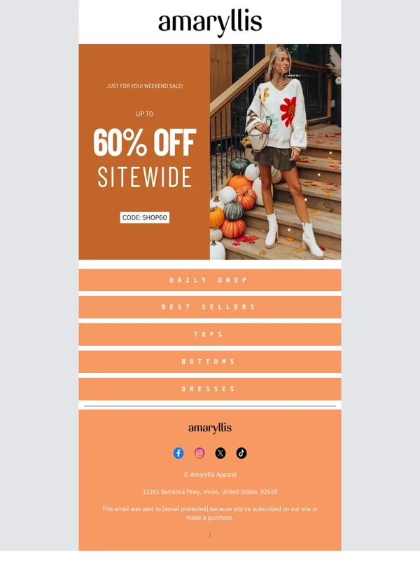 Amaryllis Apparel - Up to 60% Off Weekend Sale Starts NOW❗