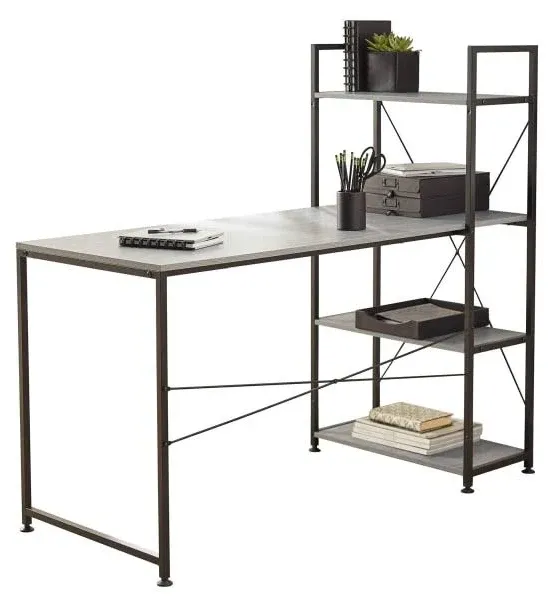 Realspace Trazer 56"W Computer Desk with Storage Shelves