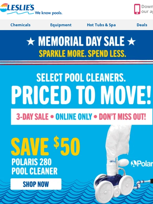 Leslies Pool - Polaris Days are Happening NOW (Save Up to $200)