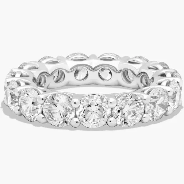 14K White Gold Low Dome Basket Diamond Eternity Ring SKU 16021
