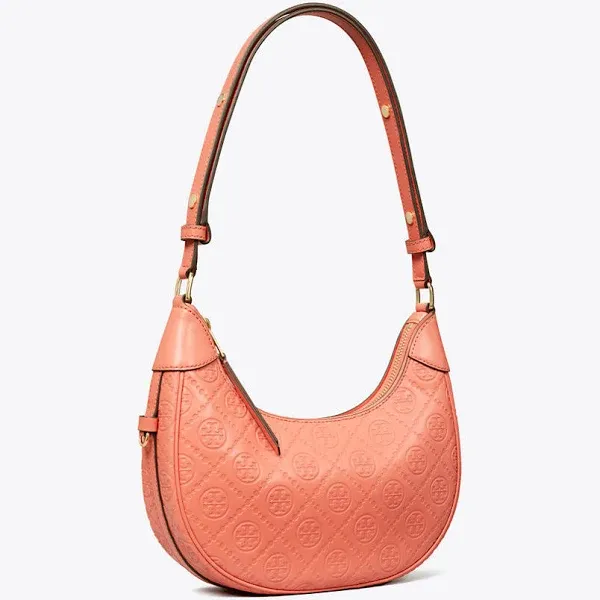 Tory Burch Women's T Monogram Leather Crescent Bag