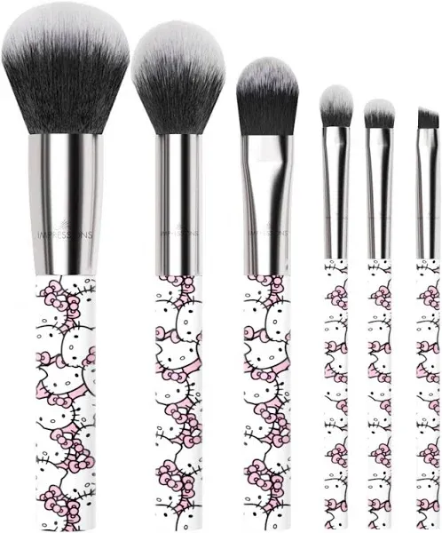 Impressions Vanity Hello Kitty All Over Print Makeup Brush Set