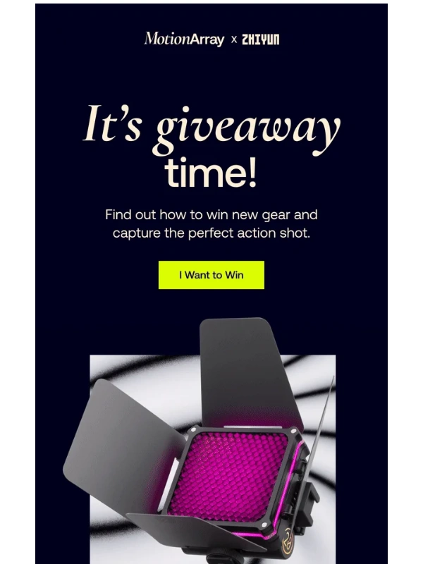 Motion Array - Wang,it’s giveaway time! Find out what you can win