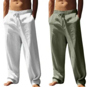Men's Linen Elastic Waist Pants