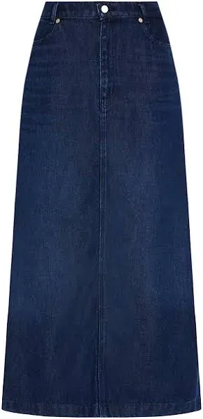 7 For All Mankind Women's Denim Lustre Midi Skirt
