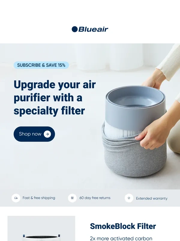 Blueair - Subscribe & Save 15%