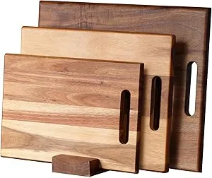 YSTKC - Acacia Wood Cutting Boards, Set of 3 PCS, Large, Thick, with Handle