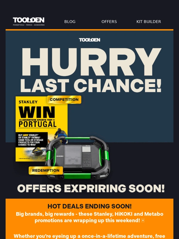 Toolden - ? Last Chance! 3 Big Offers End This Weekend